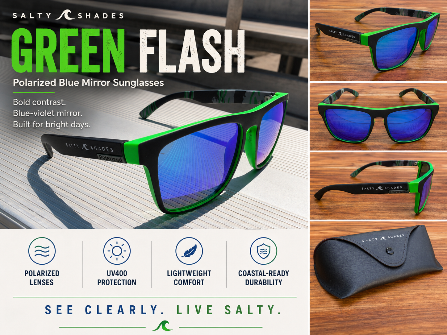 Green Flash – Polarized Blue-Violet Mirror Sunglasses